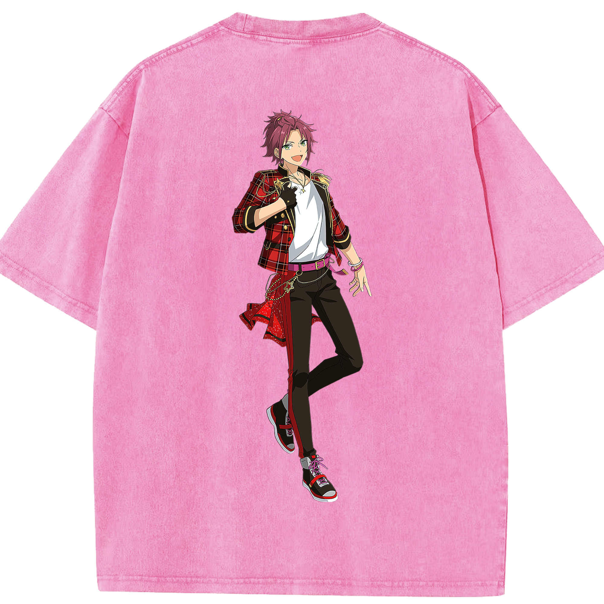 （画像用） あんさんぶるスターズ! Ensemble Stars 綿100% ヴィンテージ風 半袖Tシャツ（背面プリント）